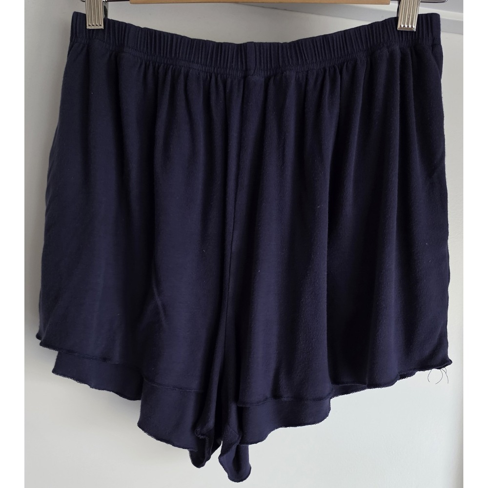 Aster Women's Navy Blue Shorts Size L Casual Bottoms Pockets Flowy